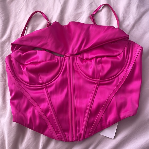 HOT PINK CORSET TOP - Picture 2 of 6